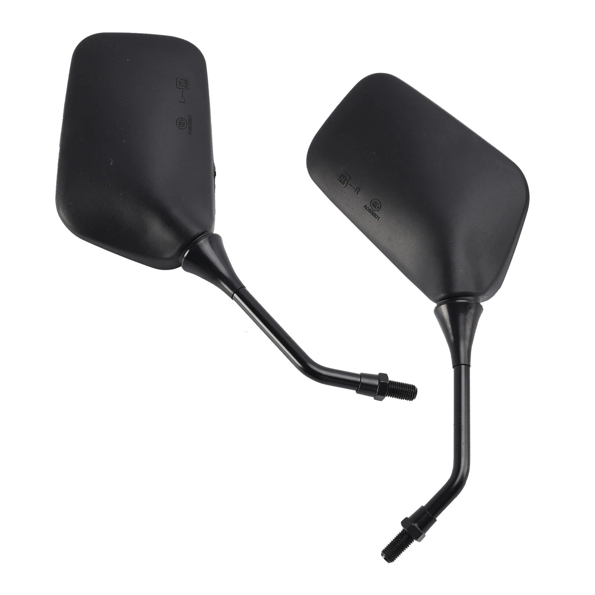 Pair Black Rearview Mirrors for Kawasaki KLR250 KLR600 KLR650 (M10)