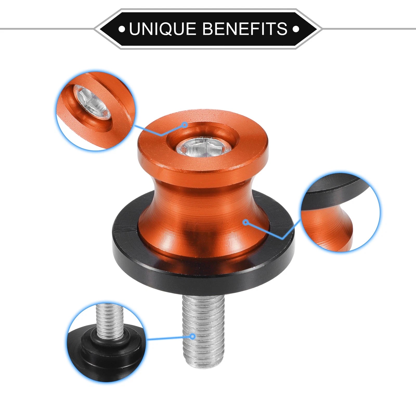 Motorbike Swingarm Spools 8mm CNC Replacement Pair for Universal Use (Year)