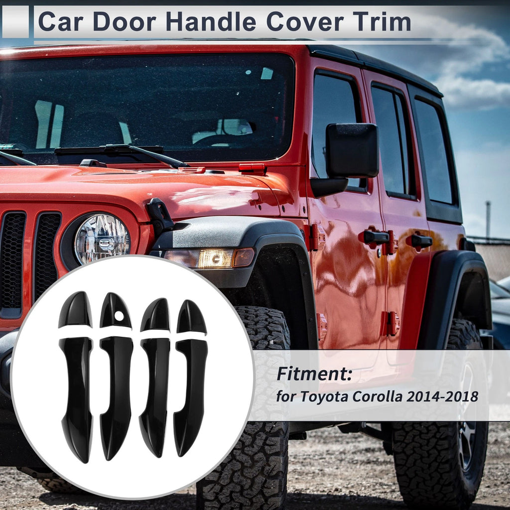 Door Handle Cover Trim for Toyota Corolla Durable Tailgate Handle Cover Black (2010–2018)