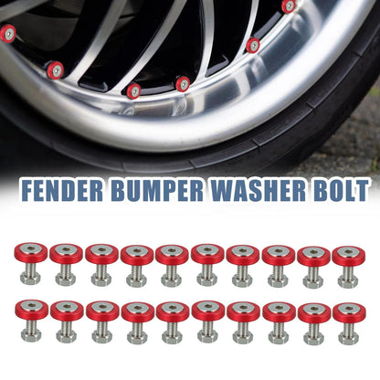 20pcs Red M6 Fender Bumper Washer Bolt Nuts Kit for Motorcycle Car