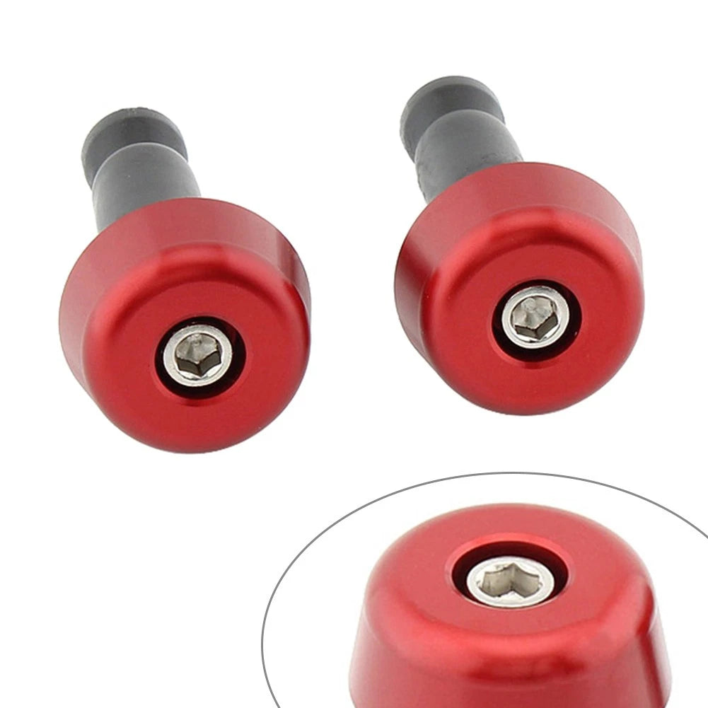 Handlebar Grips & End Caps for Universal Motorcycle (0.5in/12.7MM) Red