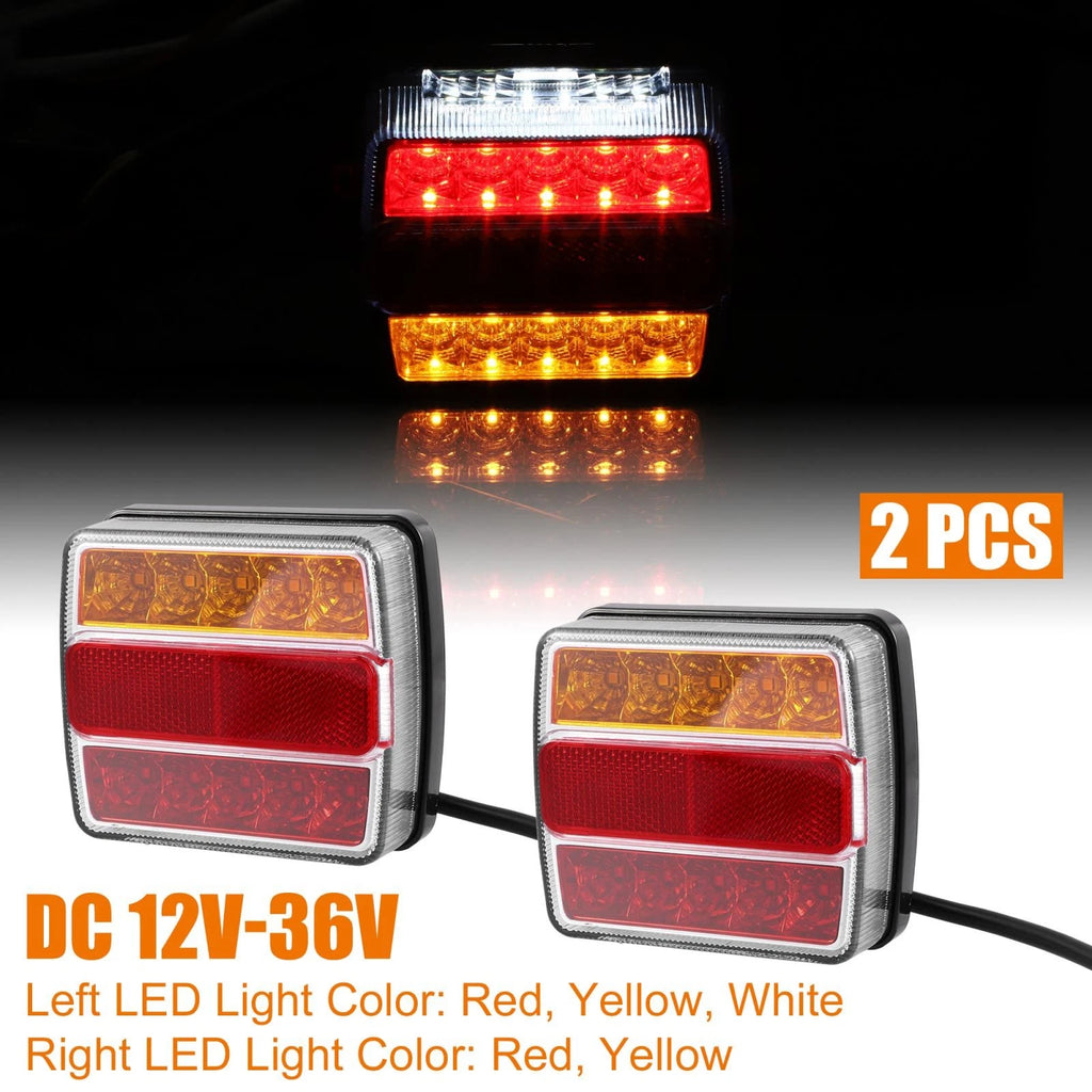 2Pc Turn Signal Brake Tail Light LED Red Yellow White for Car 12V-36V (—)