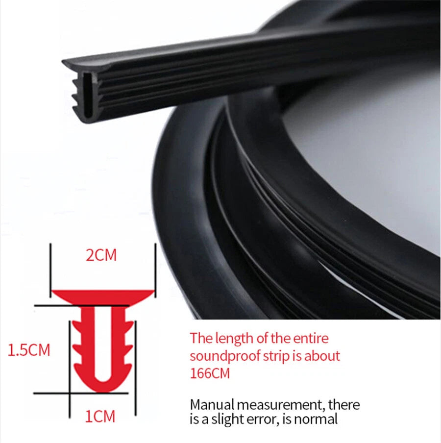 Rubber Car Push Seal Strip for Windshield Gap Fill (1.6m)
