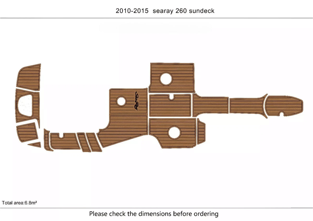 EVA Foam Teak Deck Flooring Pads for Sea Ray Sundeck 260 (2011)
