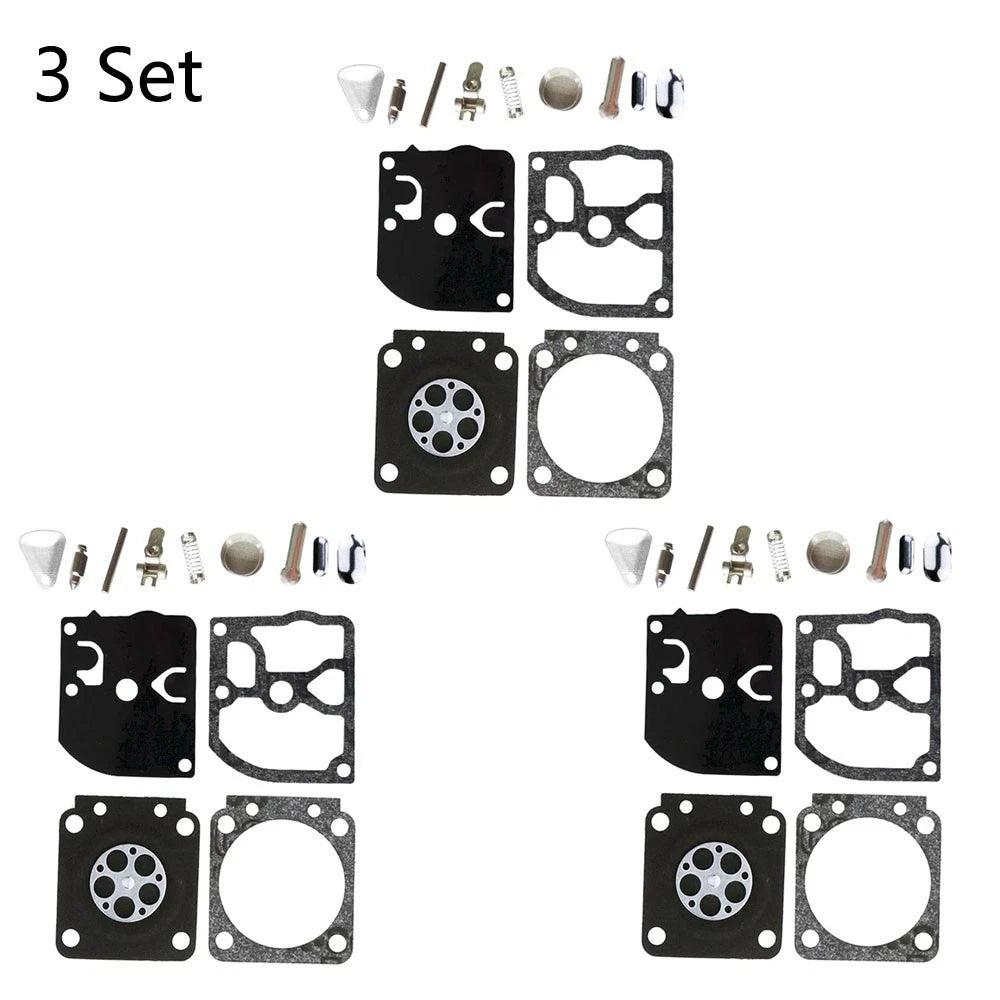 Set of 3 Carburetor Repair Kits for Zama RB-40, FS400, FS450, FS106, FS108, FS120, FS200