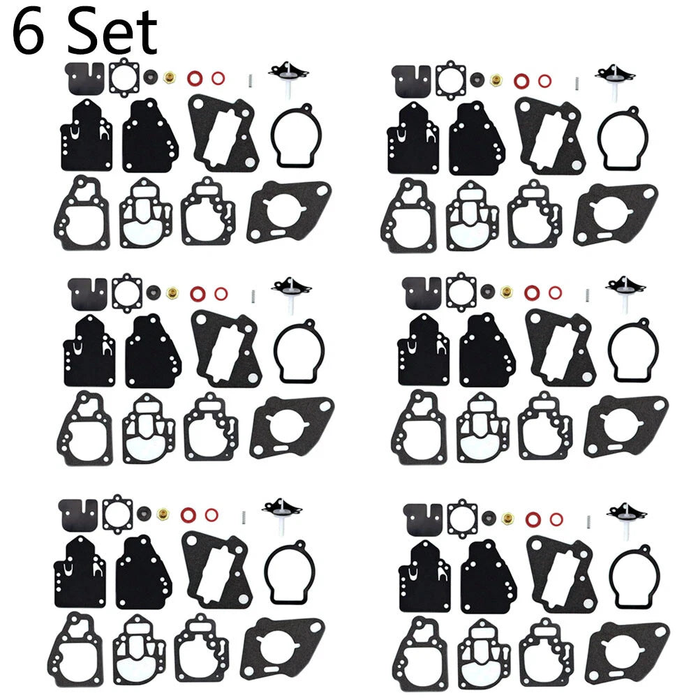 Set of 6 Carburetor Rebuild Kits for Mercury Mariner 6-25HP (1990–2000) 1395-97611 18-7212