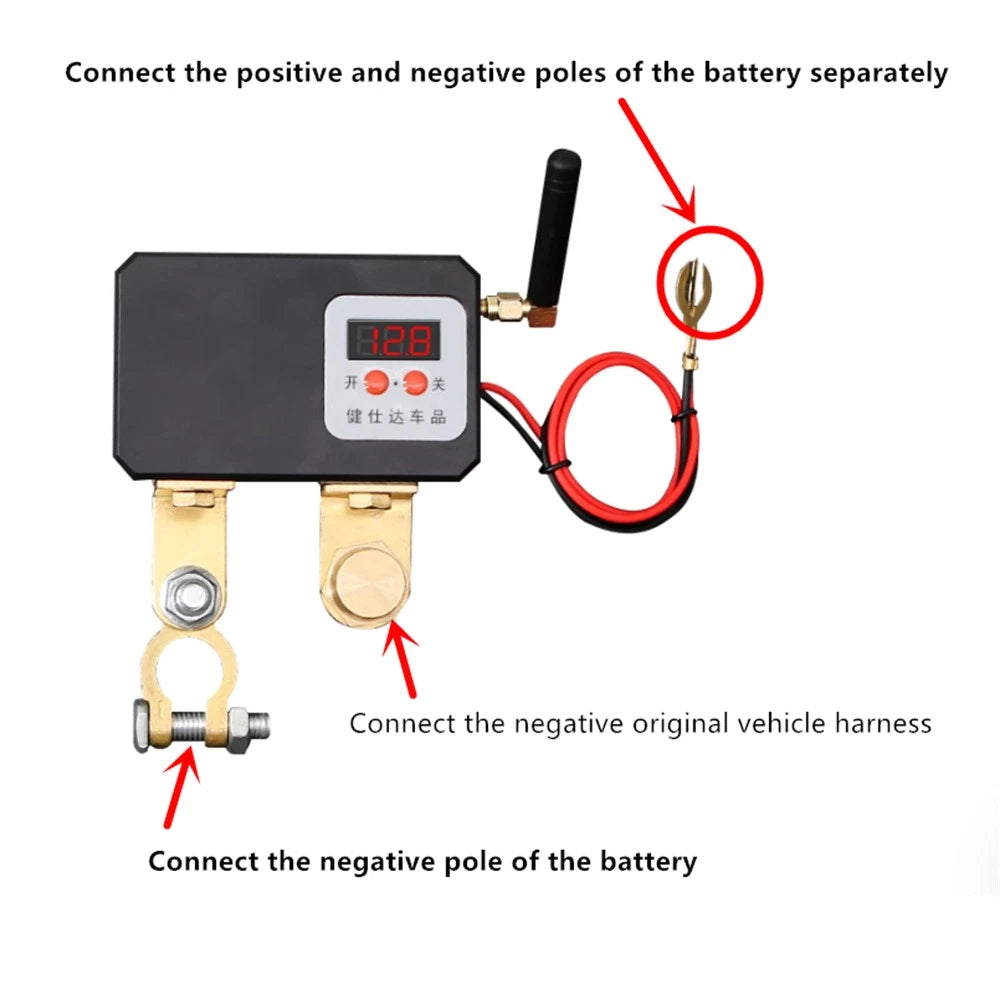 2X Remote Control 12V Car Battery Disconnect Isolator Switches for Universal