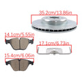 Front Disc Rotor & Ceramic Brake Pads for BMW ActiveHybrid 5 (2012–2016)