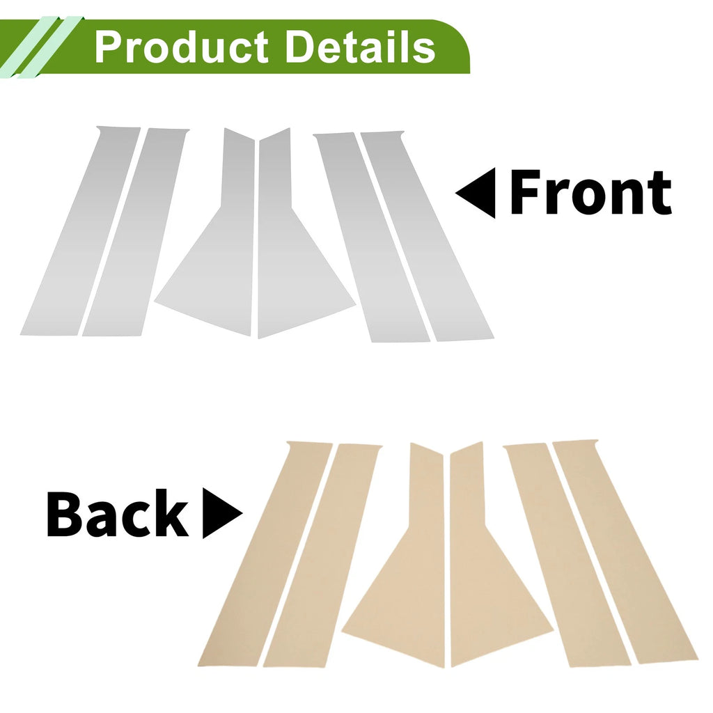Pillar Window Trim Kit Front for Dodge Journey (2009–2020) Silver Tone