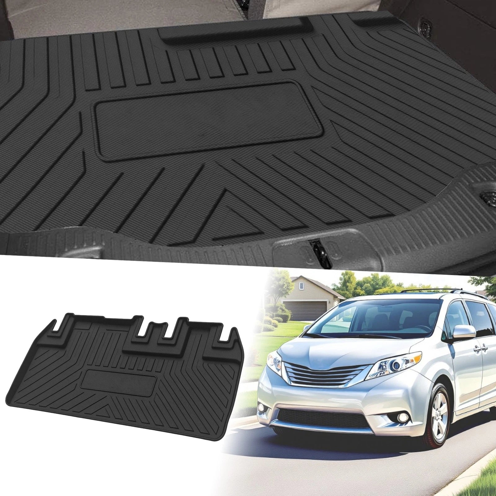 Rear Cargo Liner Flat Face for Toyota Sienna (2011–2019) TPE 1 Pc