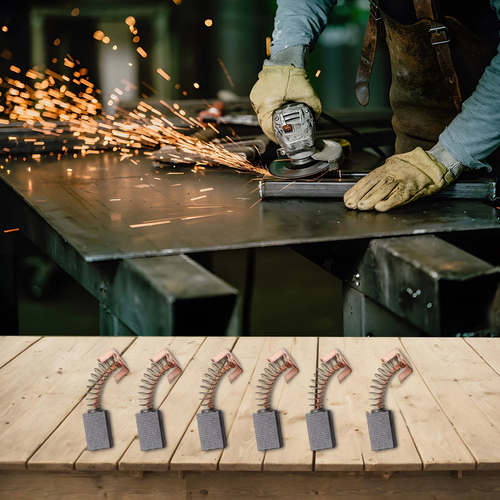 6X Carbon Brushes for PAG600 Angle Grinders (Replacement)