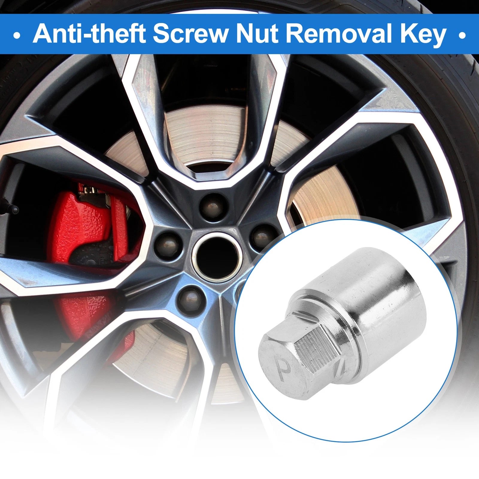 Type P Wheel Lock Lugnut Antitheft Key Socket for Skoda VW
