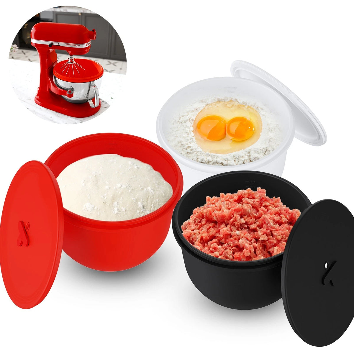 Silicone Liners for 6QT Stand Mixers (Heat Resistant, Dishwasher Safe)