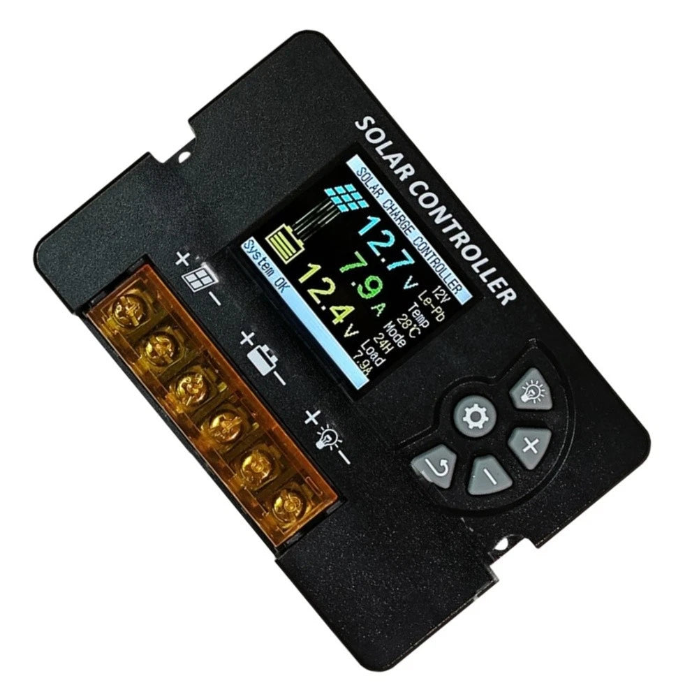 Charge Controller for Smart For Solar Panels with Clear LCD Readout