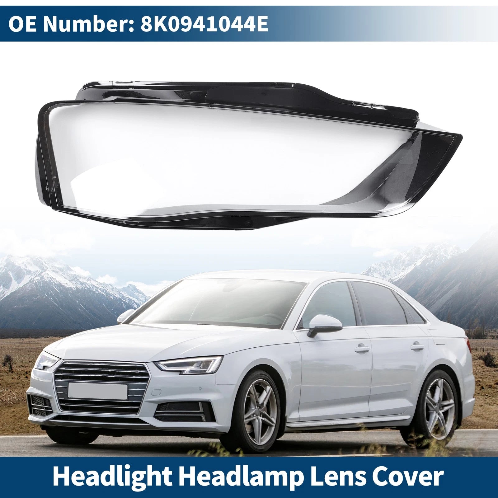 Front Right Headlight Lens Cover Replacement for Audi A4 (2009–2016)