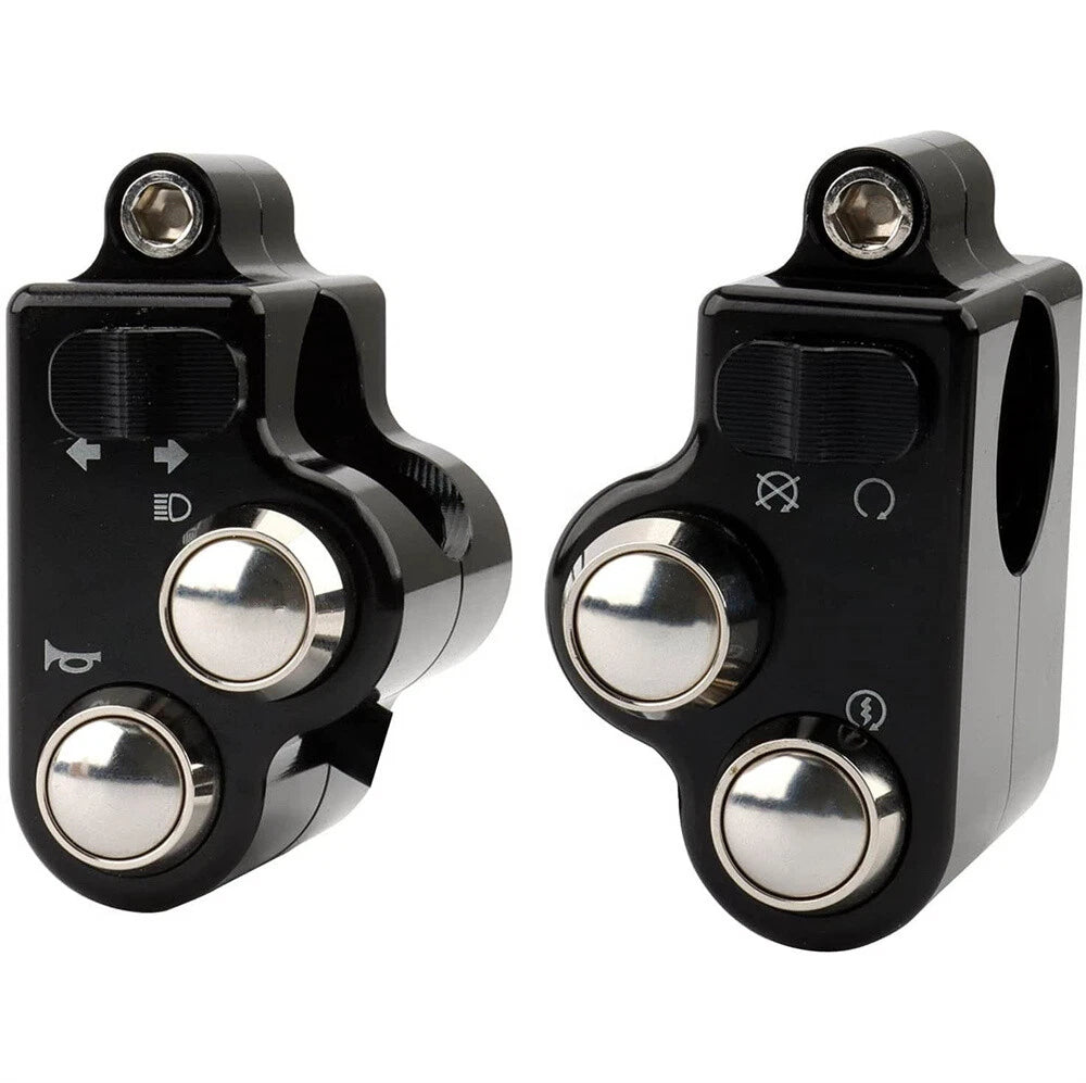 1 Pair 22mm Universal CNC Motorcycle Handlebar Switch Control with Harness