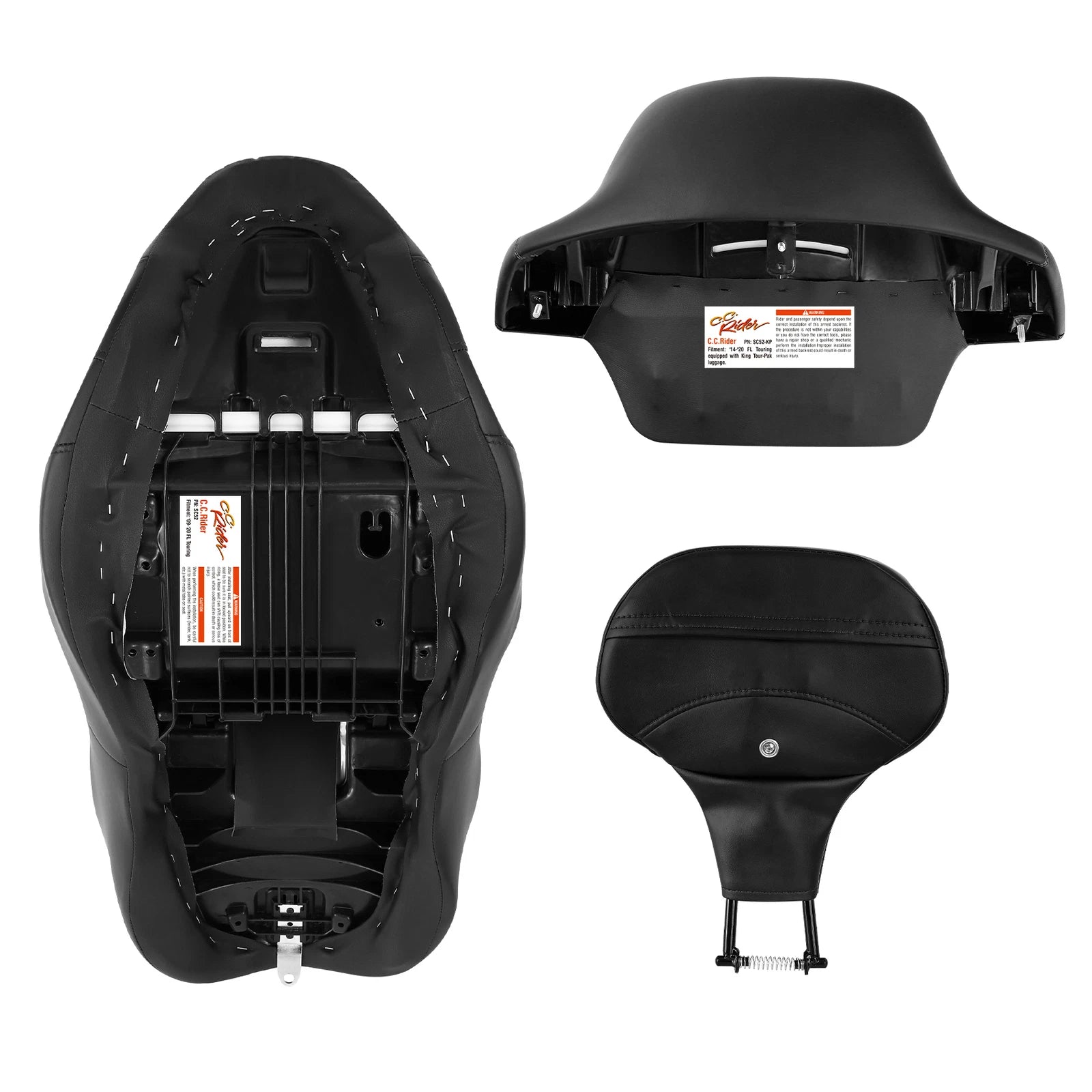 Seat & Backrest Pad for Harley Touring Glide (2014–2023)