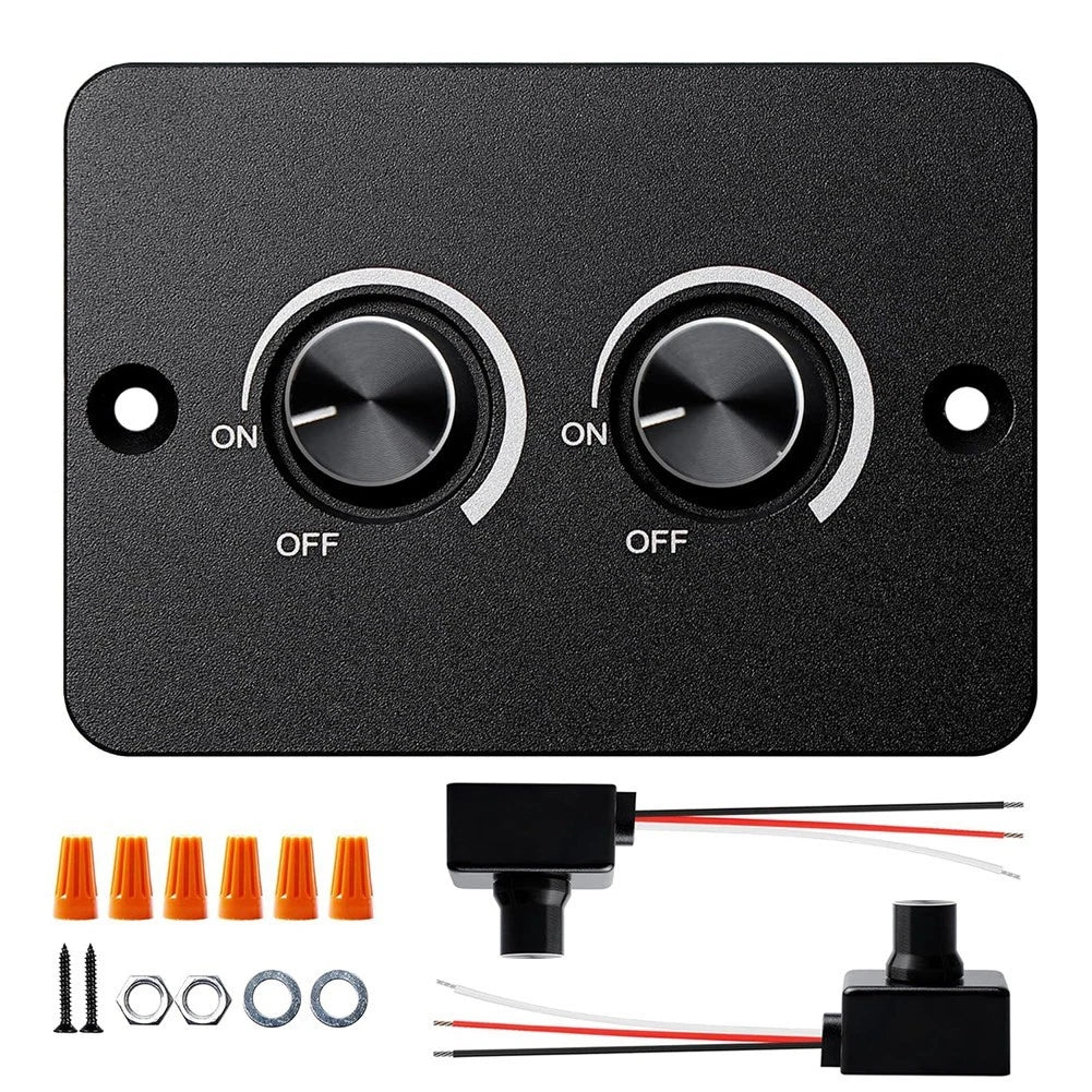 DC 12V Dimmer for Home Use - Double Dimmer, Black Aluminum