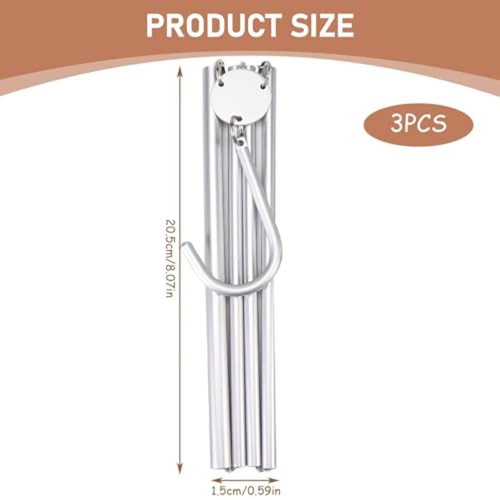 3pcs Foldable Aluminum Travel Hangers for Clothes Organization