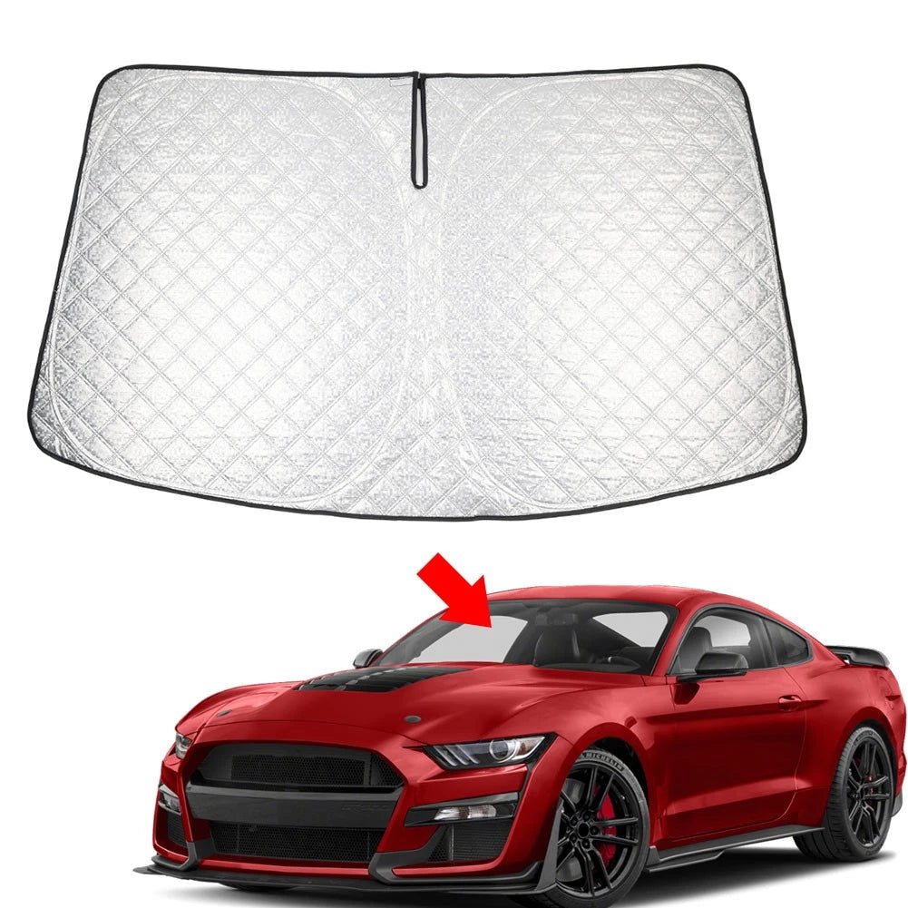 Folding Windshield Sun Shade for Ford Mustang (2015–2021)