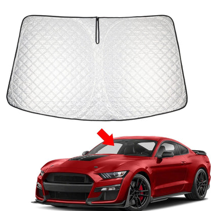 Folding Windshield Sun Shade for Ford Mustang (2015–2021)