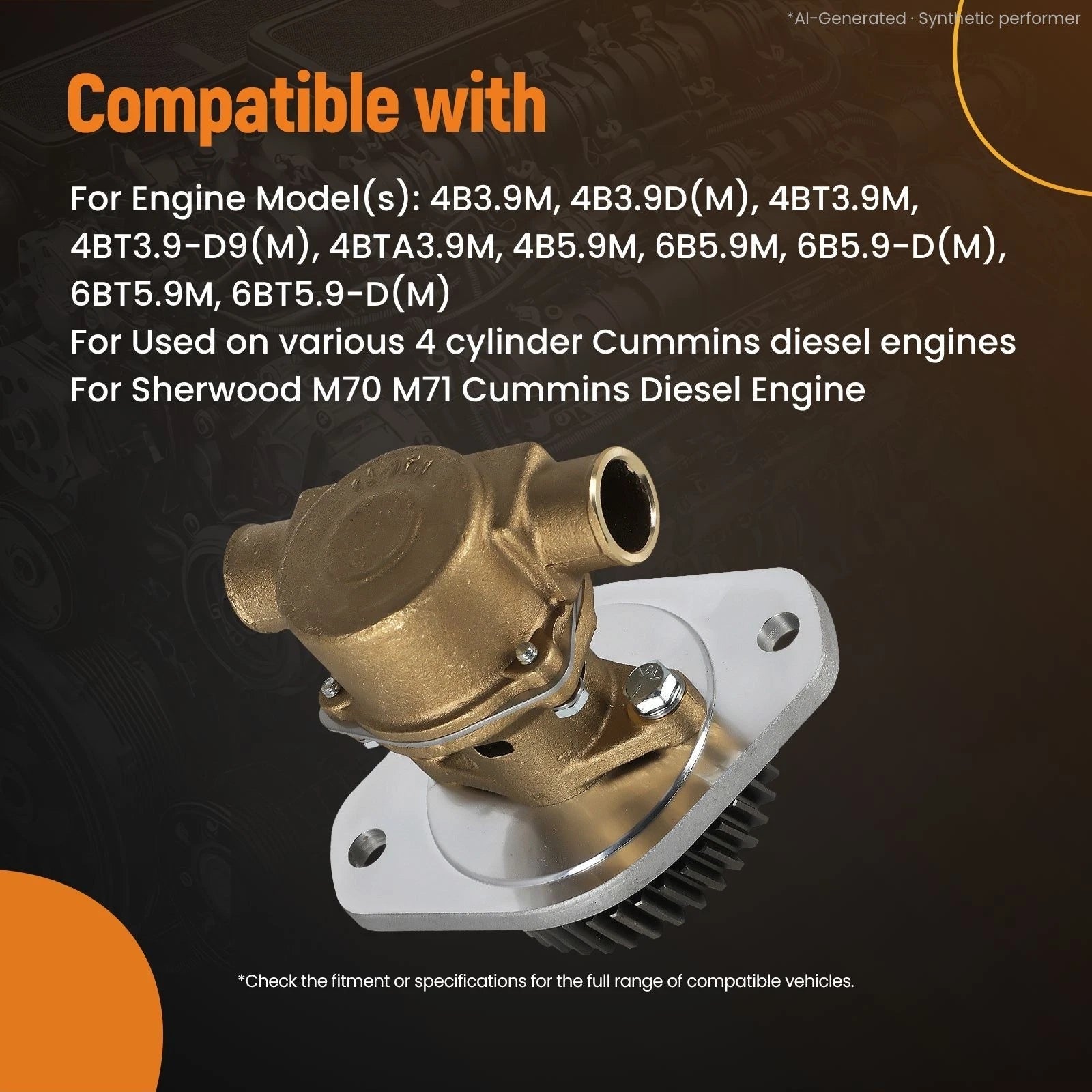 Bronze Water Pump for Cummins 4B/6B Engine (M71, 3907458)