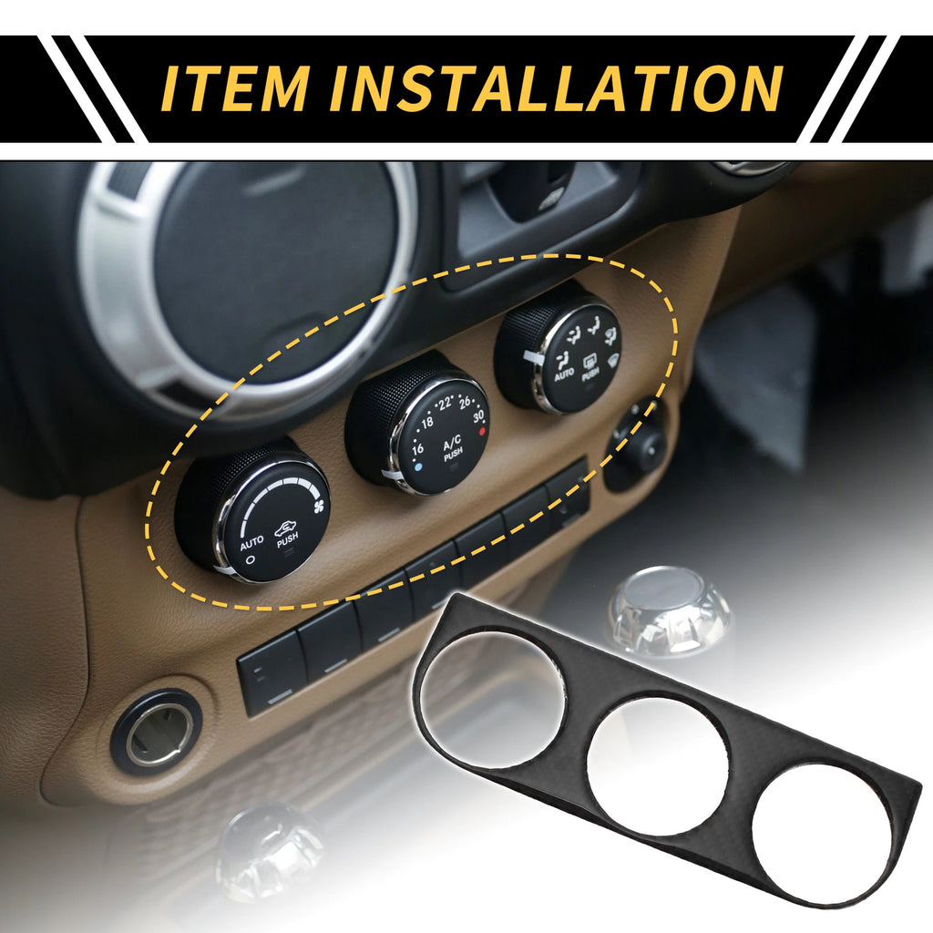 Console AC Switch Button Control Cover Trim for Jeep Wrangler JK (2007–2018)
