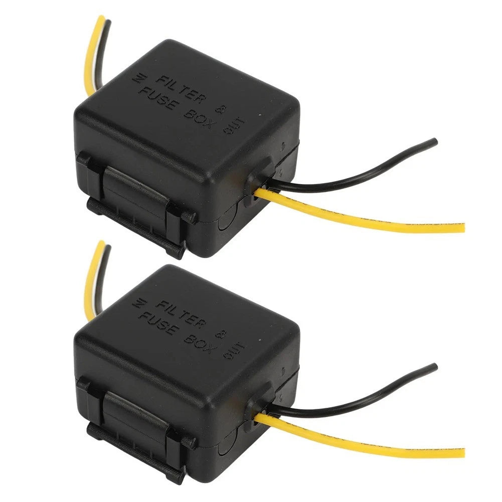 2Pcs 12V Power Filter for Car Stereos (Noise Reduction, Interference Proof)