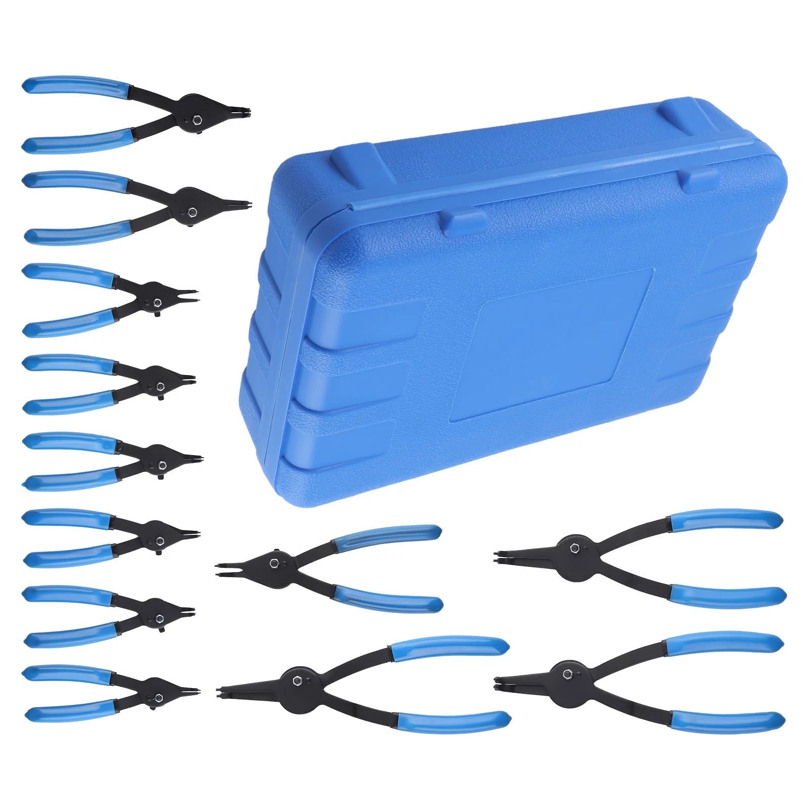 12 PC Retaining Snap Ring Pliers Set Heavy Duty Fixed Tip 0° 45° 90°