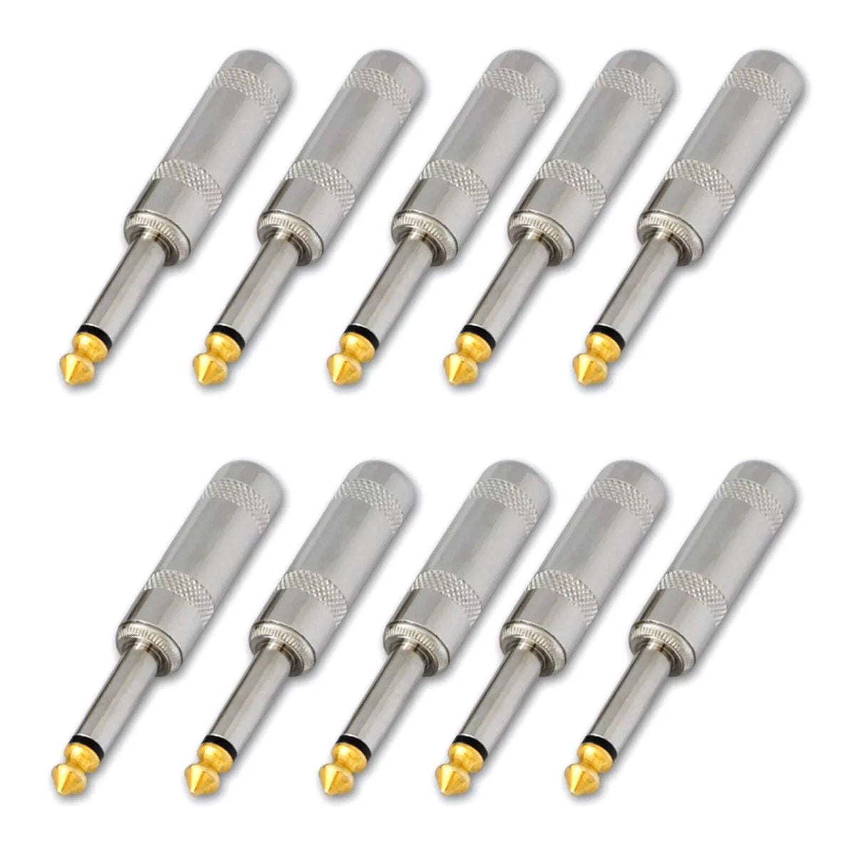 10PCS 6.35mm Mono Male Audio Speaker Adapter Plug Assembly