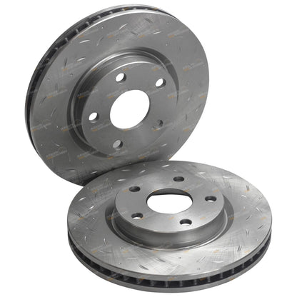 Front Drilled & Slotted Brake Rotors + Bendix GCT Pads for Statesman WM (2006–2010)