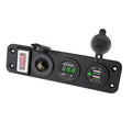 Dual USB 12V Outlet Panel with Voltmeter for Universal Applications (0-24V)