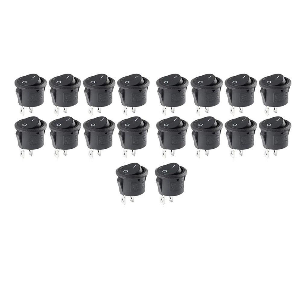 Rocker Switch for KCD1105 (Open 20 OD 23M, Two Pins, Black)
