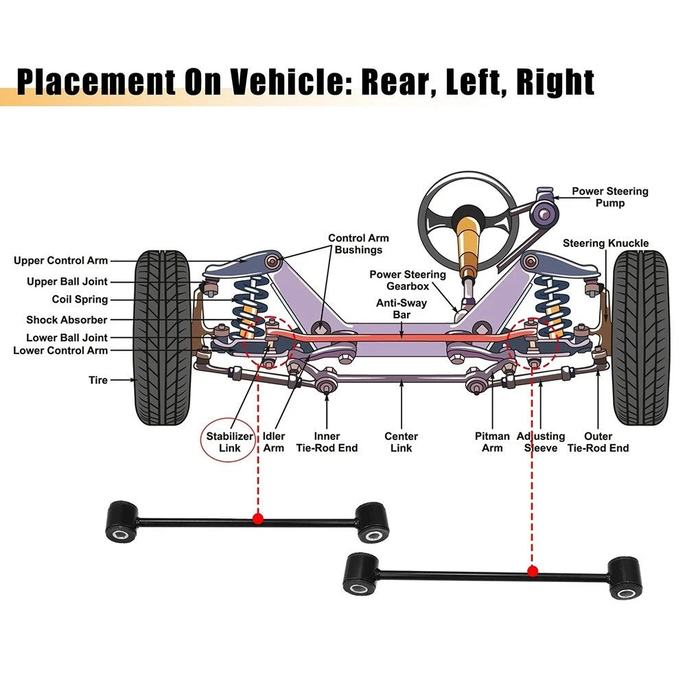 2X Rear Sway Bar Links for Dodge Charger (2006–2019), 300 (2005–2019)