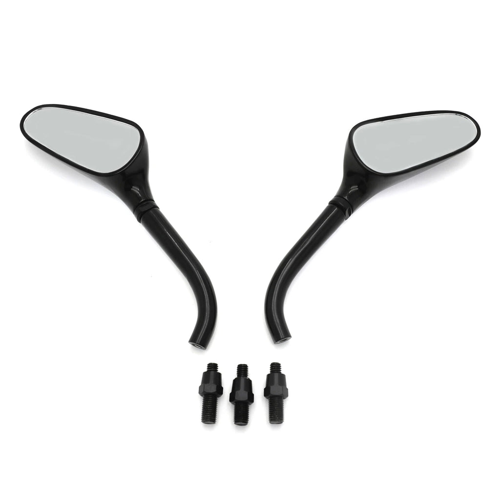 Custom Motorcycle Mirrors for Harley Yamaha (Universal Fit) Black