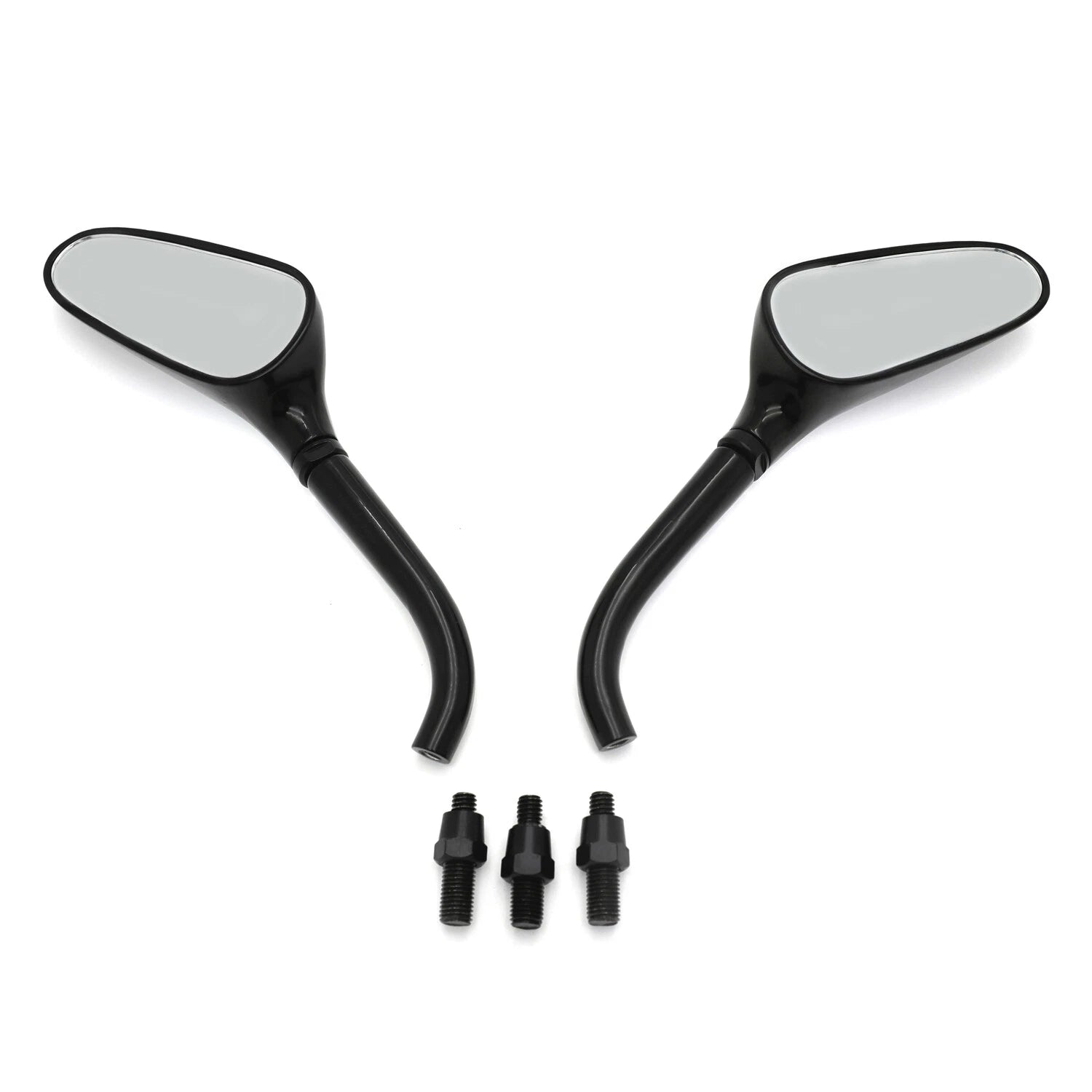 Custom Motorcycle Mirrors for Harley Yamaha (Universal Fit) Black