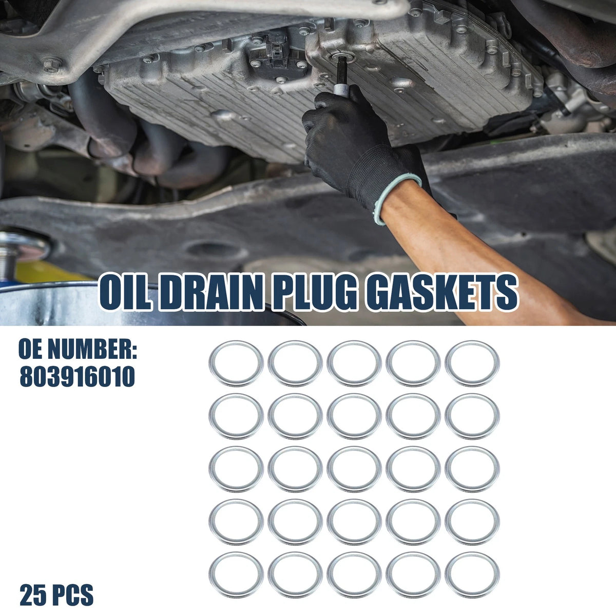 Oil Drain Plug Gasket Set 16mm ID Replacement for Subaru WRX (2015–2023)