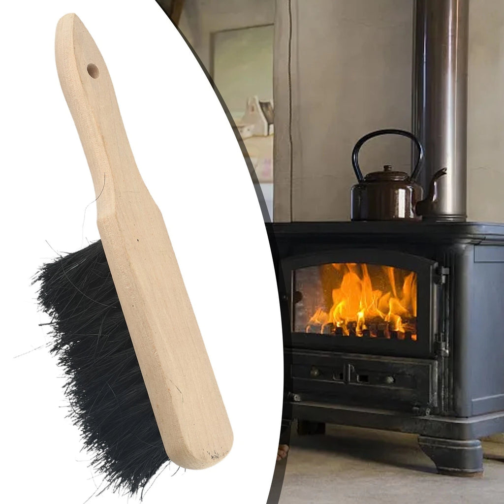 Fireplace Brush for Hearth (Oblong Wooden Handle)