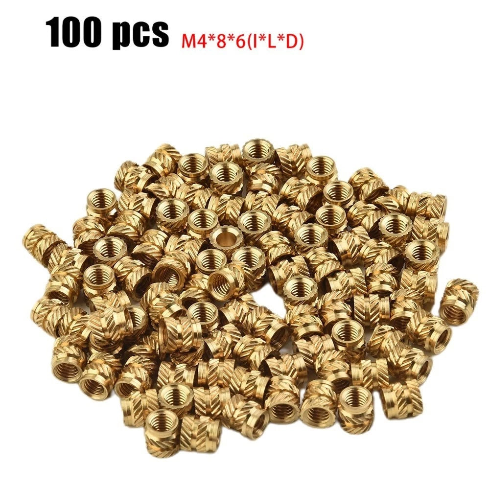 100PCS Brass Threaded Insert Self-Clinching Nut for Durability Resistance