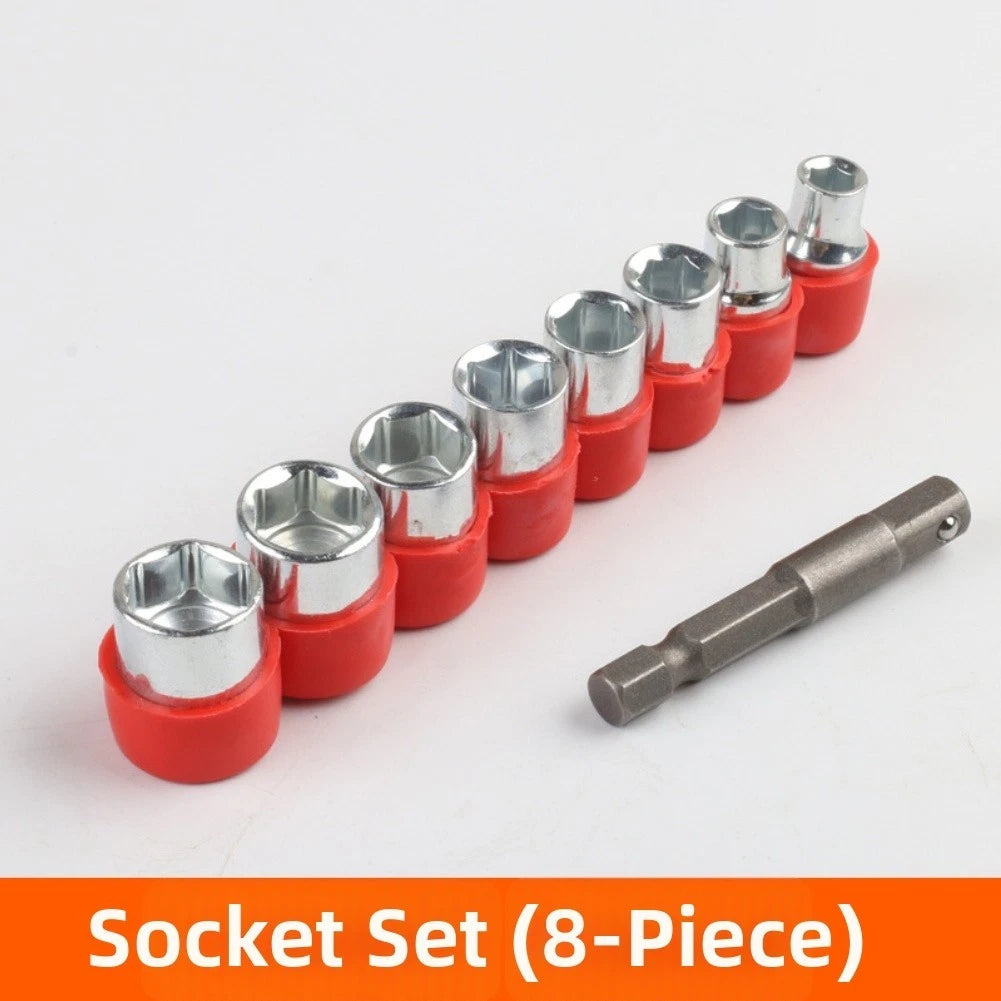 9-Piece Galvanized Steel Socket Set 5mm-13mm
