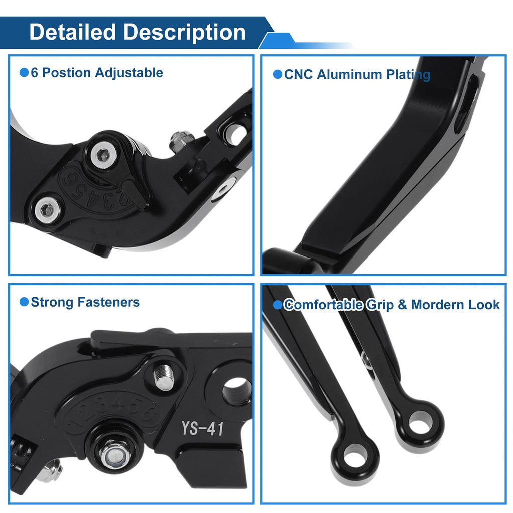 Adjustable Brake Clutch Levers for Suzuki GSXR150 (2017–2020) Solid Black