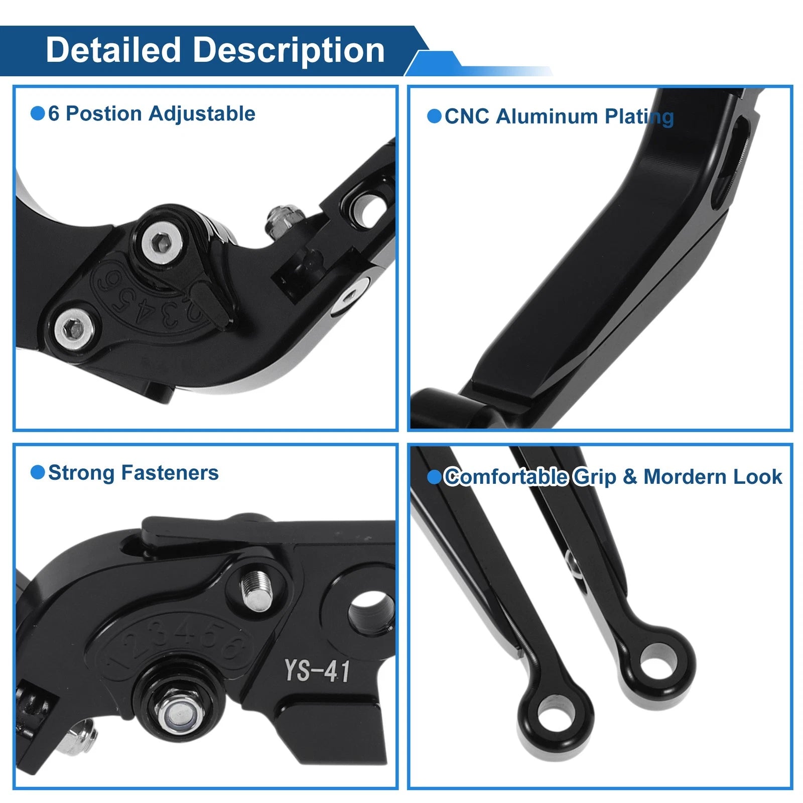 Adjustable Brake Clutch Levers for Suzuki GSXR150 (2017–2020) Solid Black