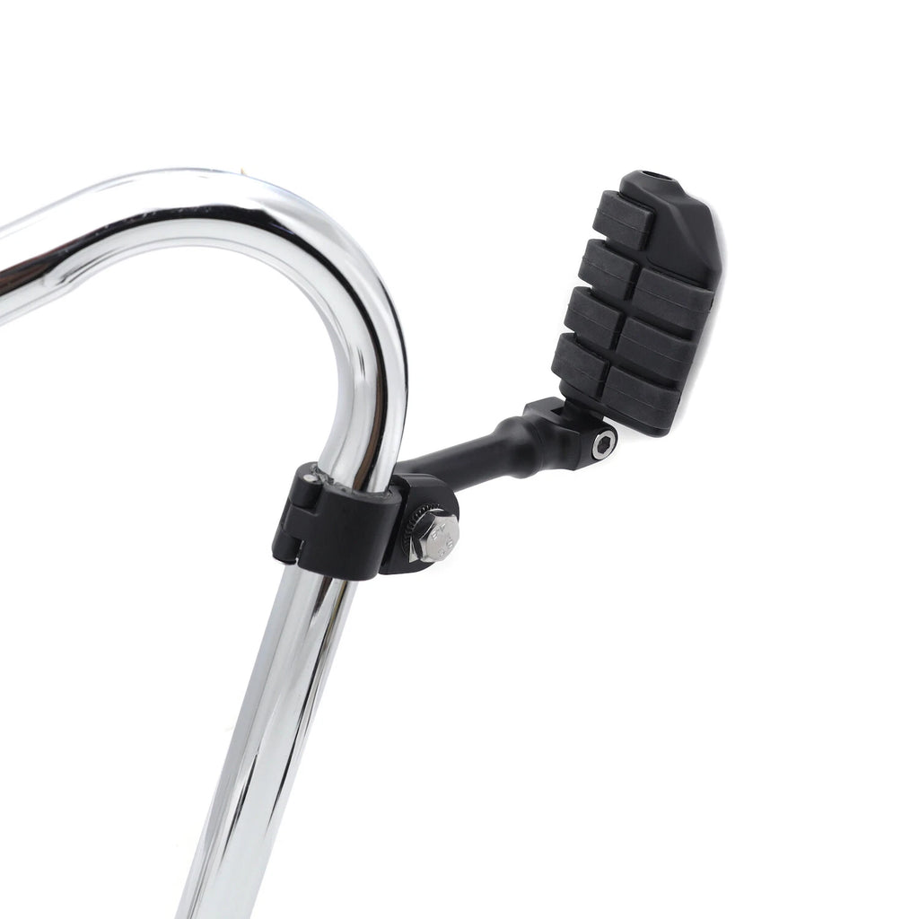 Black Offset 4.5" Long FootPeg Mounts Clamps for Harley (1.25" Engine Guard)