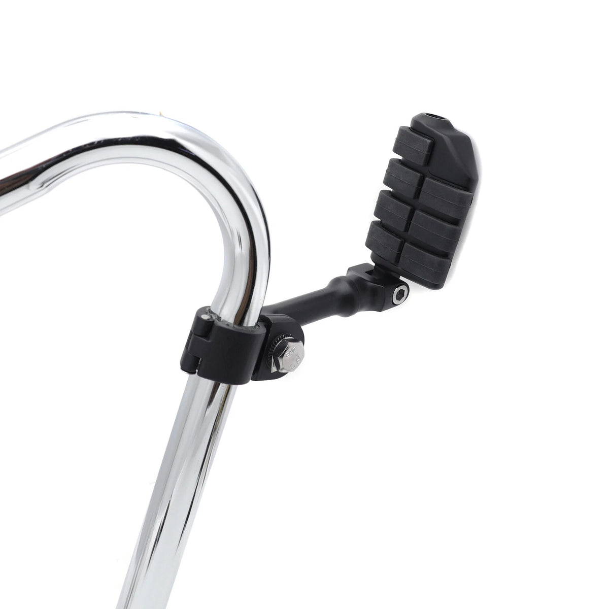 Black Offset 4.5" Long FootPeg Mounts Clamps for Harley (1.25" Engine Guard)