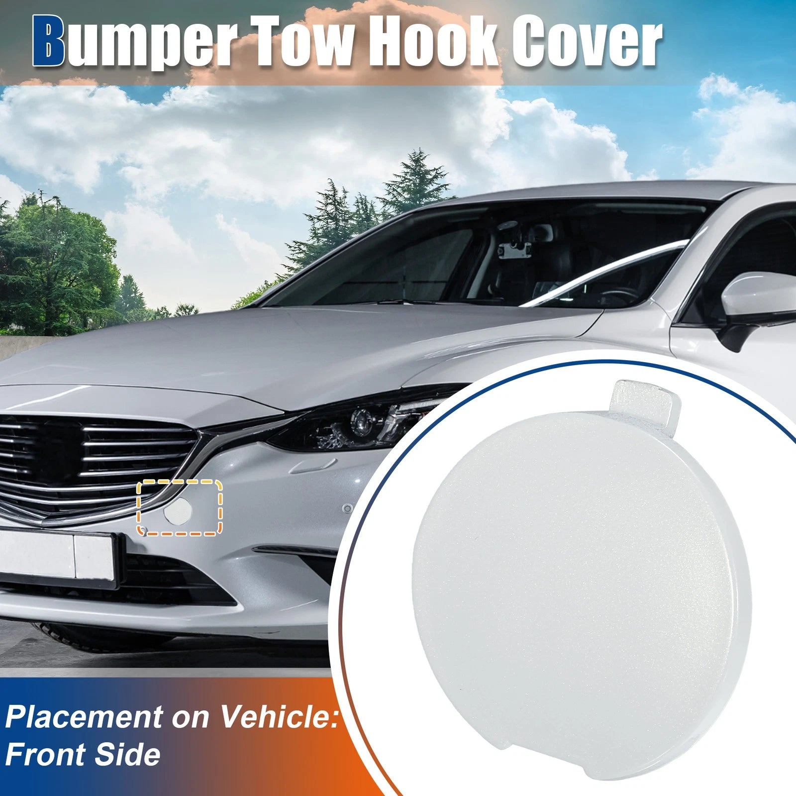 Front Tow Hook Cover for Mazda 6 2014–2016 Pre Facelift Models
