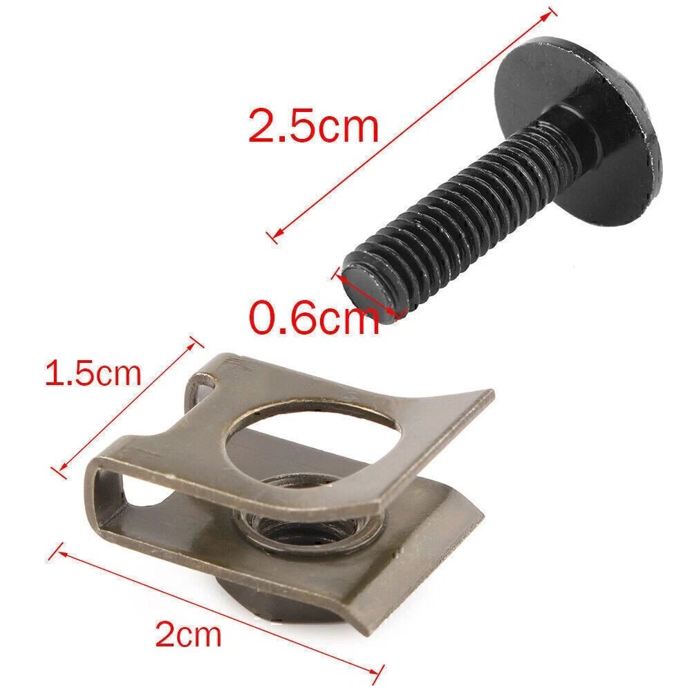 10pcs Universal M6 Body Fairing Bolts Fastener Clips Screw Set For Scooter Gold