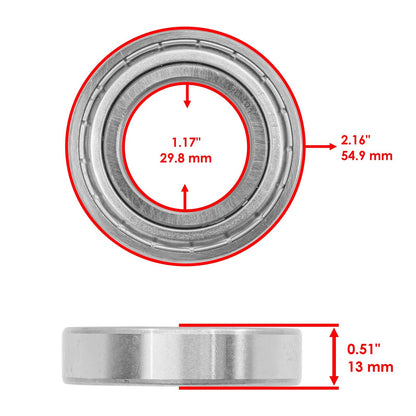 Caltric Rear Hub Bearings Replacement for Yamaha YFZ50 (2017–2023)