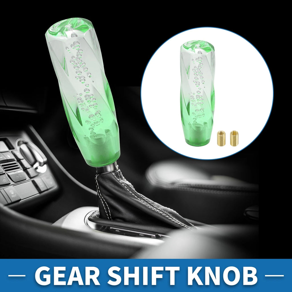 Shift Knob with 2 Adapters for Universal Vehicles (15cm, Light Green)