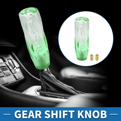 Shift Knob with 2 Adapters for Universal Vehicles (15cm, Light Green)