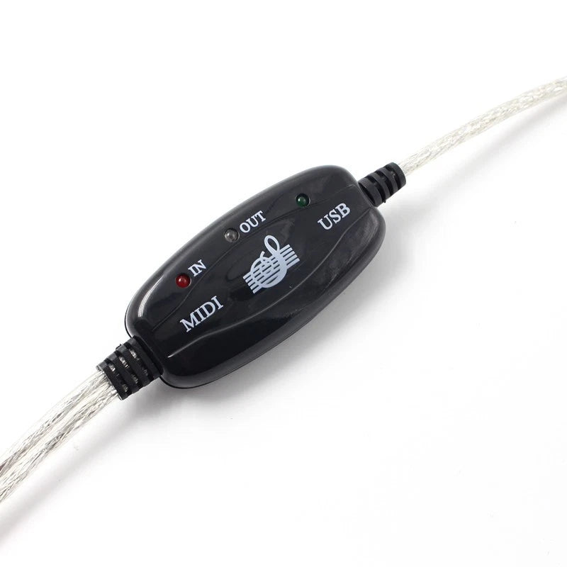 USB MIDI Interface Cable Converter for PC to Music Keyboard Adapter